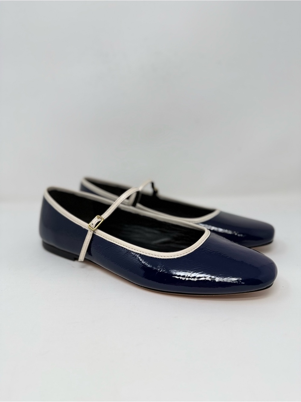 New Veronica Beard Ellie Mary Jane Flat Navy Ecru Sz 8 - Picture 3 of 14